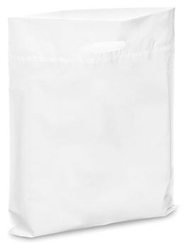 Die Cut Handle Bags - 15 x 18", White S-13156W