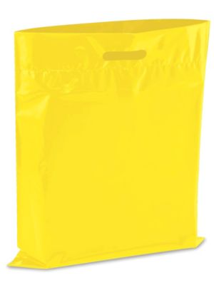 Die Cut Handle Bags - 15 x 18", Yellow S-13156Y
