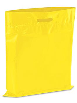 Die Cut Handle Bags - 15 x 18", Yellow S-13156Y