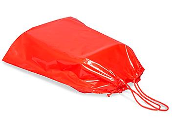 Draw Cord Bags - 16 x 18 x 4", Red S-13159R