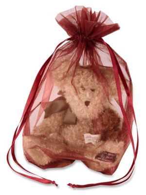 Organza Fabric Bags - 10 x 12", Burgundy S-13169BU