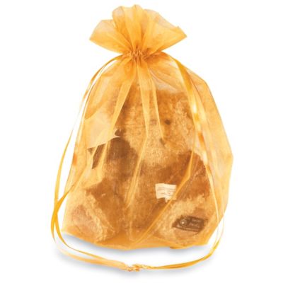 Organza Fabric Bags - 10 x 12", Gold S-13169GOLD