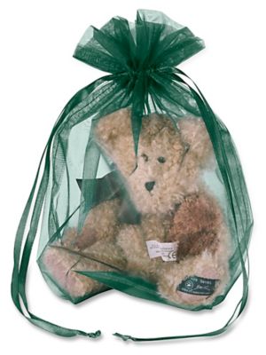 Organza Fabric Bags - 10 x 12", Hunter Green S-13169HG