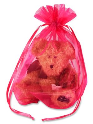 Organza Fabric Bags - 10 x 12", Hot Pink S-13169HP