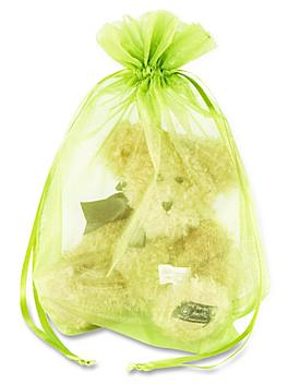 Organza Fabric Bags - 10 x 12", Lime S-13169LIME
