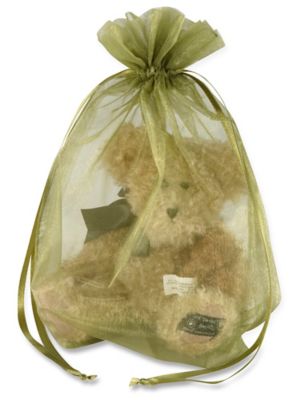 6 X 10 Organza Pouches Bags Moss Pkg/12 