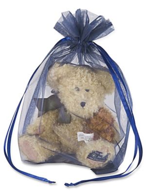 Organza Fabric Bags - 10 x 12", Navy Blue S-13169NB