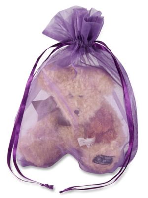 Organza Fabric Bags - 10 x 12", Purple S-13169PUR