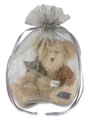 Organza Fabric Bags - 10 x 12", Silver S-13169SIL