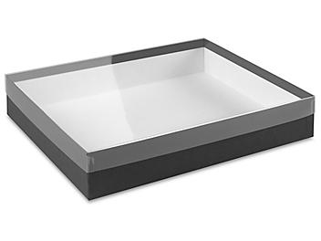 Clear Lid Boxes with Black Base - 11 1/4 x 8 3/4 x 2" S-13202
