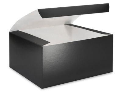 Shoe Boxes - 14 x 8 x 5, Black Gloss - ULINE - Carton of 25 - S-15401