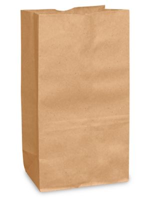 Paper Grocery Bags - 12 x 7 x 14, 1/7 Barrel, Flat Handle, Kraft