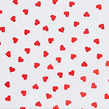 Tissue Paper Sheets - 20 x 30", Red Hearts S-13247