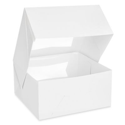 Boîtes à gâteau avec fenêtre – 8 x 8 x 4 po, blanc S-13254