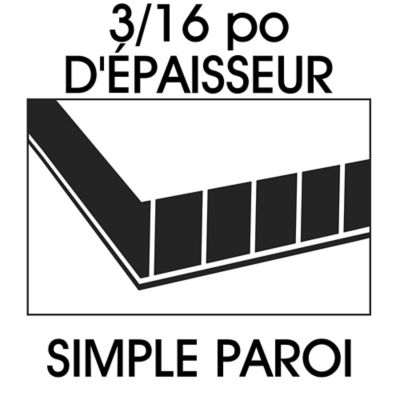 Paroi simple de 3/16 po d'épaisseur
