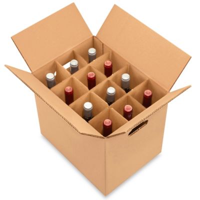 CAJA CARTON 12 BOTELLAS BORDELESA 308 x 231 x 290 mm.