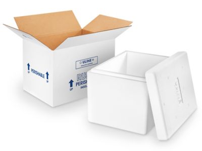 2 Styrofoam Insulated Shipper Shipping Cooler Box 15 x 10 x 11 External