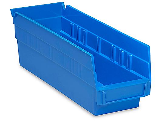 Plastic Shelf Bins - 4 x 12 x 4, Blue S-13396BLU - Uline