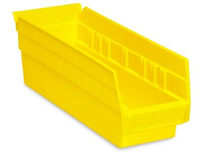Plastic Shelf Bins - 4 x 12 x 4", Yellow S-13396Y