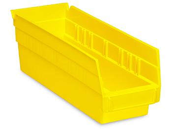 Plastic Shelf Bins - 4 x 12 x 4", Yellow S-13396Y