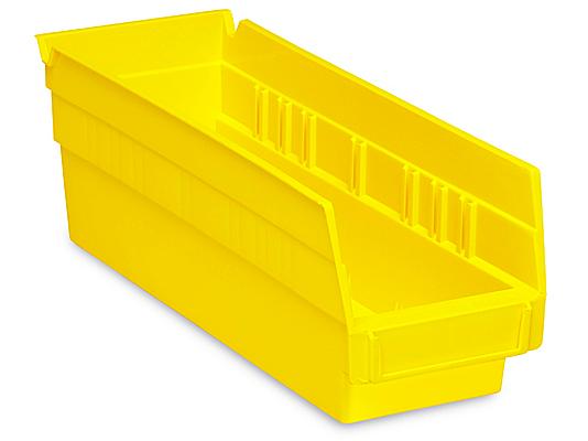 Plastic Shelf Bins - 4 x 12 x 4, Yellow S-13396Y - Uline