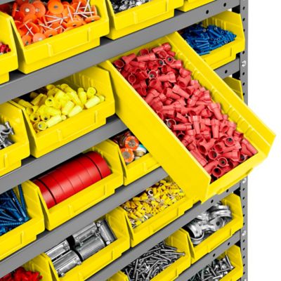 Plastic Shelf Bins - 4 x 12 x 4, Yellow S-13396Y - Uline