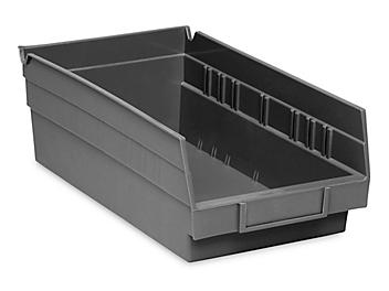 Plastic Shelf Bins - 7 x 12 x 4", Black S-13397BL