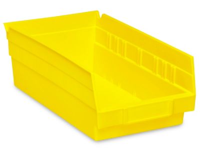 Plastic Shelf Bins - 7 x 12 x 4", Yellow S-13397Y