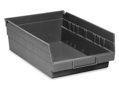 Plastic Shelf Bins - 8 1/2 x 12 x 4, Black S-13398BL - Uline