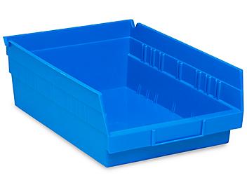 Plastic Shelf Bins - 8 1/2 x 12 x 4", Blue S-13398BLU