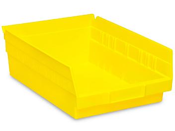 Plastic Shelf Bins - 8 1/2 x 12 x 4", Yellow S-13398Y