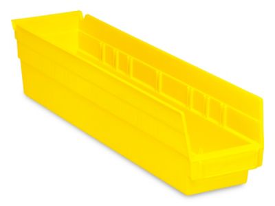 Plastic Shelf Bins 4 x 18 x 4", Yellow S13399Y Uline