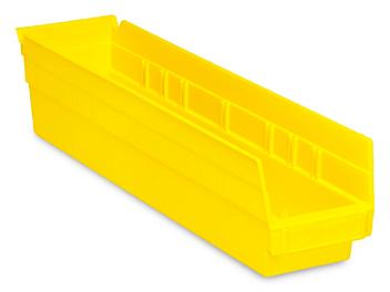 Plastic Shelf Bins - 4 x 18 x 4", Yellow S-13399Y