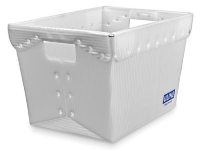 Wire Stackable Bin Organizer with White Bins H-9882W - Uline