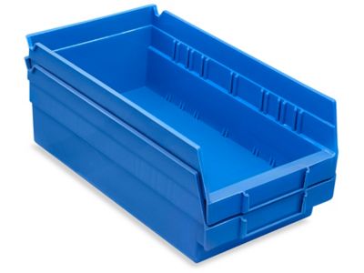 Global Industrial 7 Shelf Steel Shelving with (48) 4 H Plastic Shelf Bins,  Blue, 36x12x39