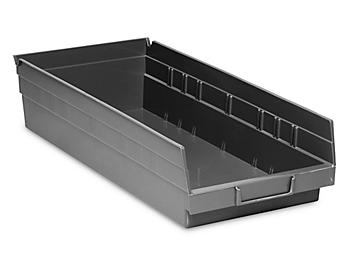 Plastic Shelf Bins - 8 1/2 x 18 x 4", Black S-13401BL