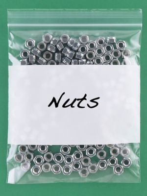 7 x 8" 2 Mil White Block Reclosable Bags S-13495