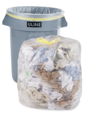 Drawstring Trash Liners - 1.4 Mil, 33 Gallon, Clear S-13524C