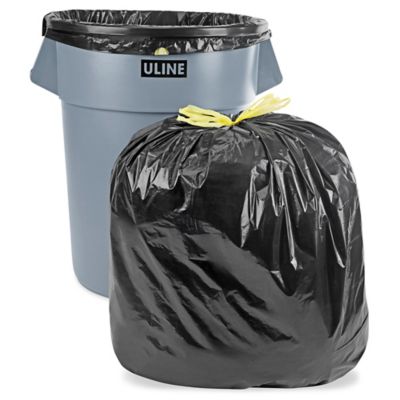 Max-Flex Drawstring Trash Liners - 13 Gallon, Black S-23038BL - Uline