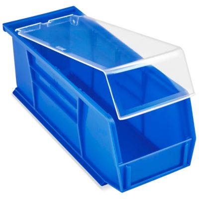 Shelf Bin Organizer - 36 x 18 x 39 with 11 x 18 x 4 Blue Bins - ULINE - H-2646BLU