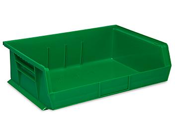 Plastic Stackable Bins - 11 x 16 1/2 x 5", Green S-13537G