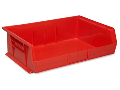 Plastic Stackable Bins - 11 x 16 1/2 x 5", Red S-13537R