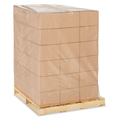42 x 42 x 72" 4 Mil Clear Heavy Duty Pallet Covers S-13550