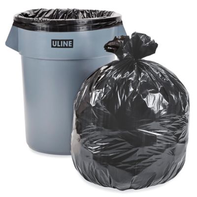 55 Gallon 1.5 Mil Black Low Density Can Liner / Trash Bag – 100/Case