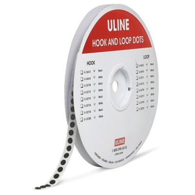 Uline Hook and Loop Dots Combo Pack - 1/2, Black