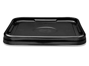 Square Lid with Tear Tab for 4 Gallon Square Pail - Black S-13651BL