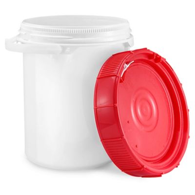 Plastic Pail - 1 Gallon, Red S-17941R - Uline