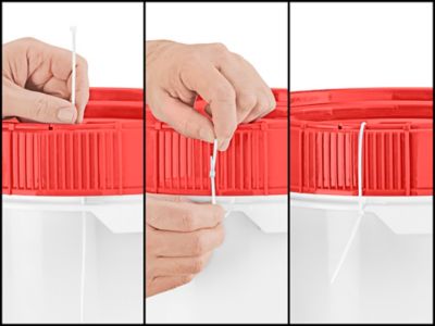 Screw Top Pail - 5 Gallon, Red Lid S-13652R - ULINE