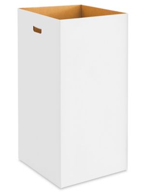 Blank Corrugated Trash Can - 50 Gallon, White S-13678B