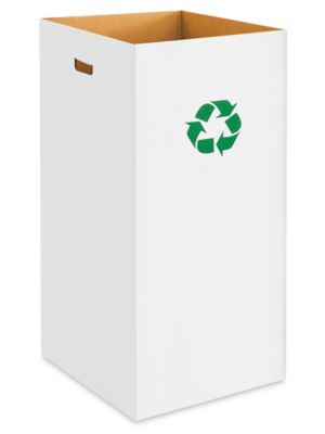 Poubelle en carton ondulé – 50 gallons, logo de recyclage S-13678R